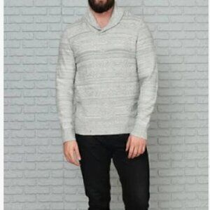American Rag Men’s Gray Shawl Collar Long Sleeves Pullover Sweater Size Large